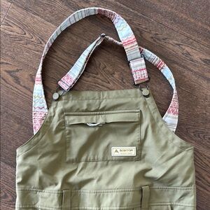 Burton Women’s Olive Green Snowboarding bib overalls